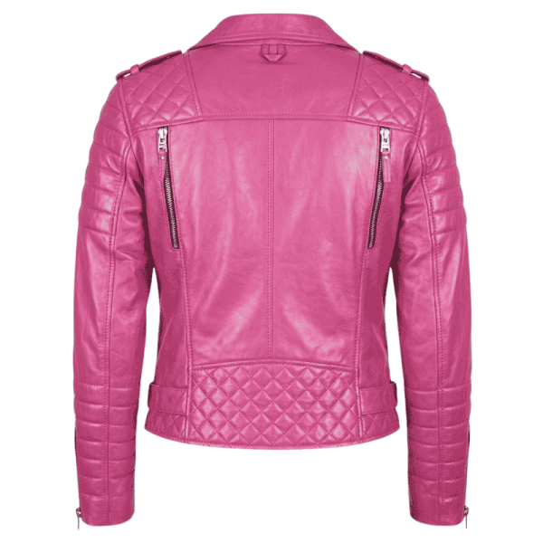 Pink Faux Leather Jacket​