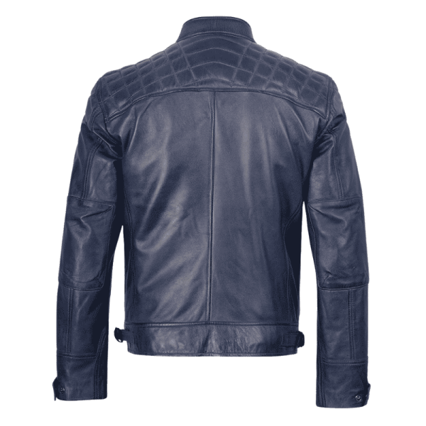 Blue Leather Biker Jacket Mens Blue Leather Biker Jacket Mens
