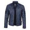 Navy Blue Leather Biker Jacket Navy Blue Leather Biker Jacket