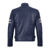 Navy Blue Leather Jacket