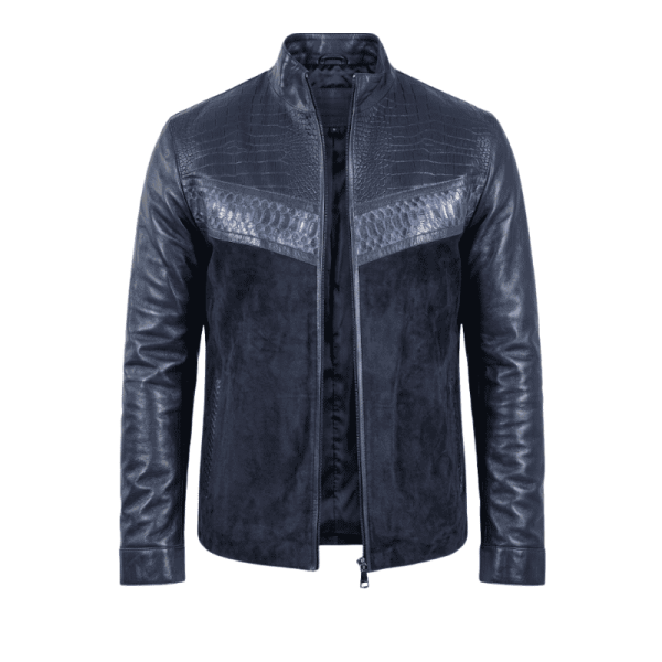 Blue Navy Leather Jacket