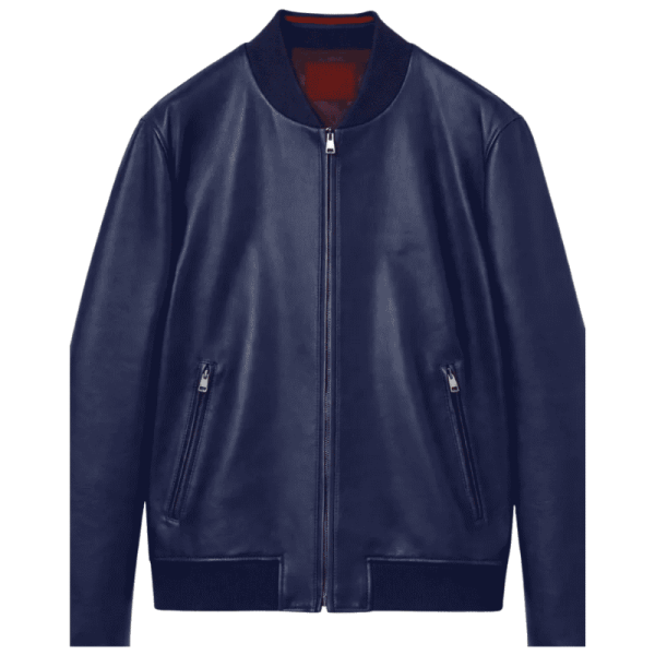 Dark Blue Leather Jacket