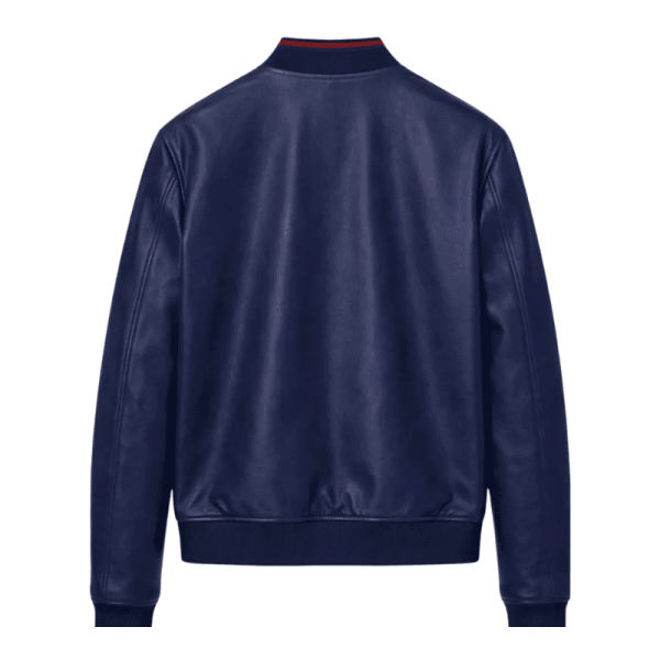 Dark Blue Leather Jacket