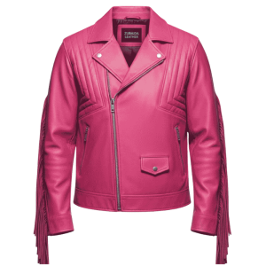 Pink MotorCycle Jacket Leather​