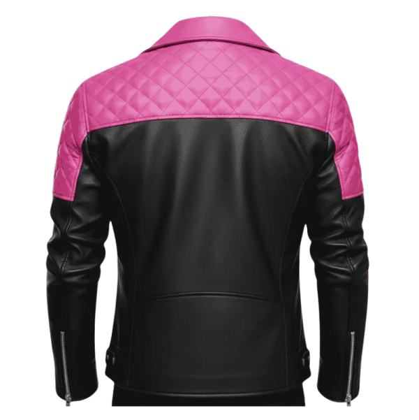 Pink and Black Leather Jacket​