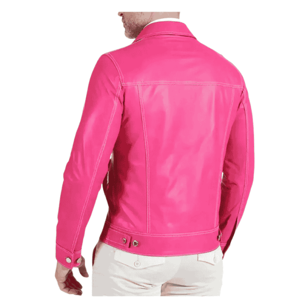Mens Pink Leather Jacket​