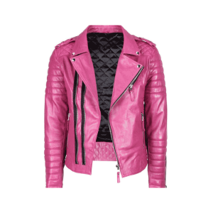 Pink Faux Leather Jacket​