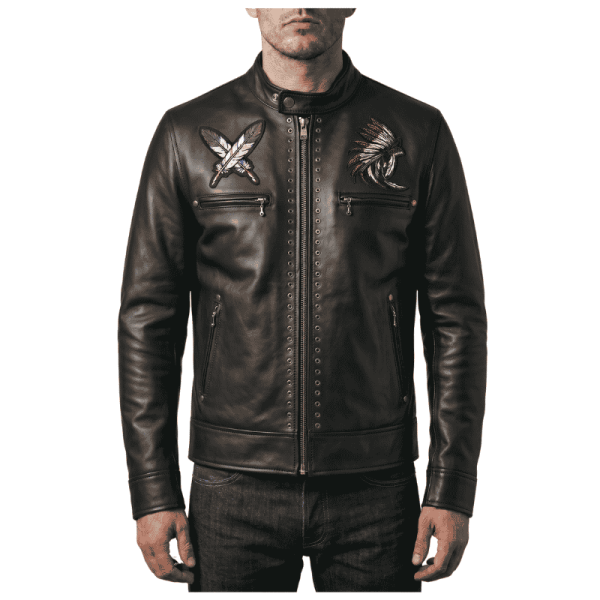Leather Embroidered Jacket