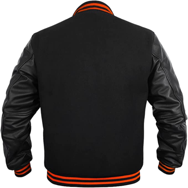 Varsity Jacket Leather Sleeves Back