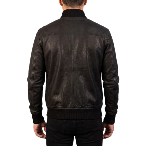 Vintage Leather Biker Jacket Back