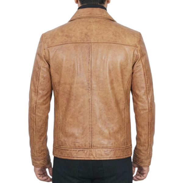 Vintage Leather Jacket Mens Back