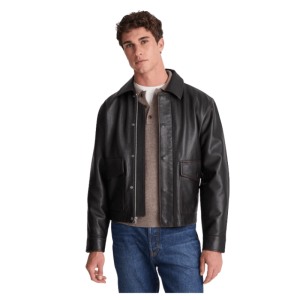 Washed Leather Chore Jacket