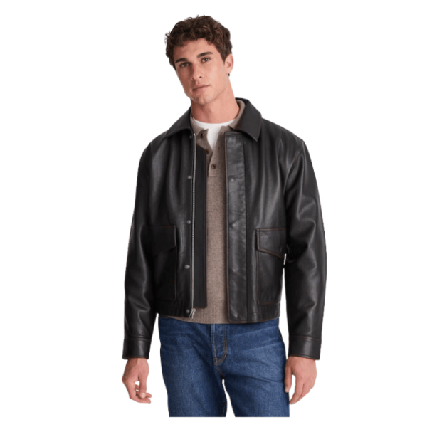 Washed Leather Chore Jacket