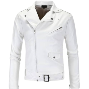 White Leather Jacket Male