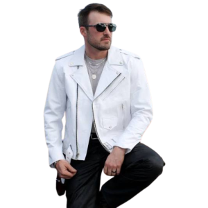 White Leather Jacket Men