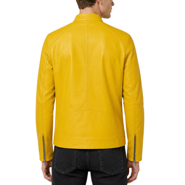 Yellow-Faux-Leather-Jacket-Back Yellow Faux Leather Jacket Back