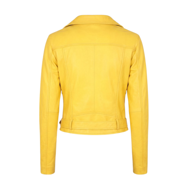 Yellow-Leather-Biker-Jacket-Back Yellow Leather Biker Jacket Back