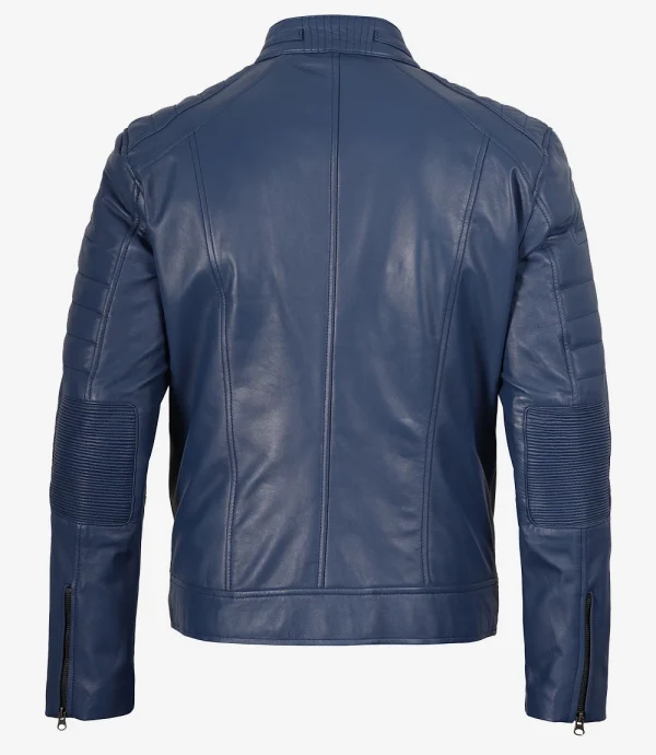 Blue Leather Jacket Mens