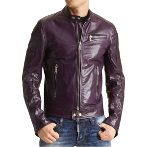 deep purple leather jacket