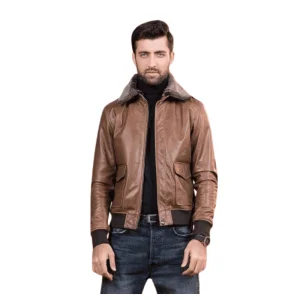 Aviator Jacket Brown Leather​