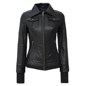 Black-Leather-Jacket-Fitted Black Leather Jacket Fitted