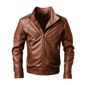 Brown Faux Leather Jacket