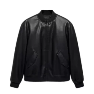 Faux-Leather-Bomber-Jacket Faux Leather Bomber Jacket